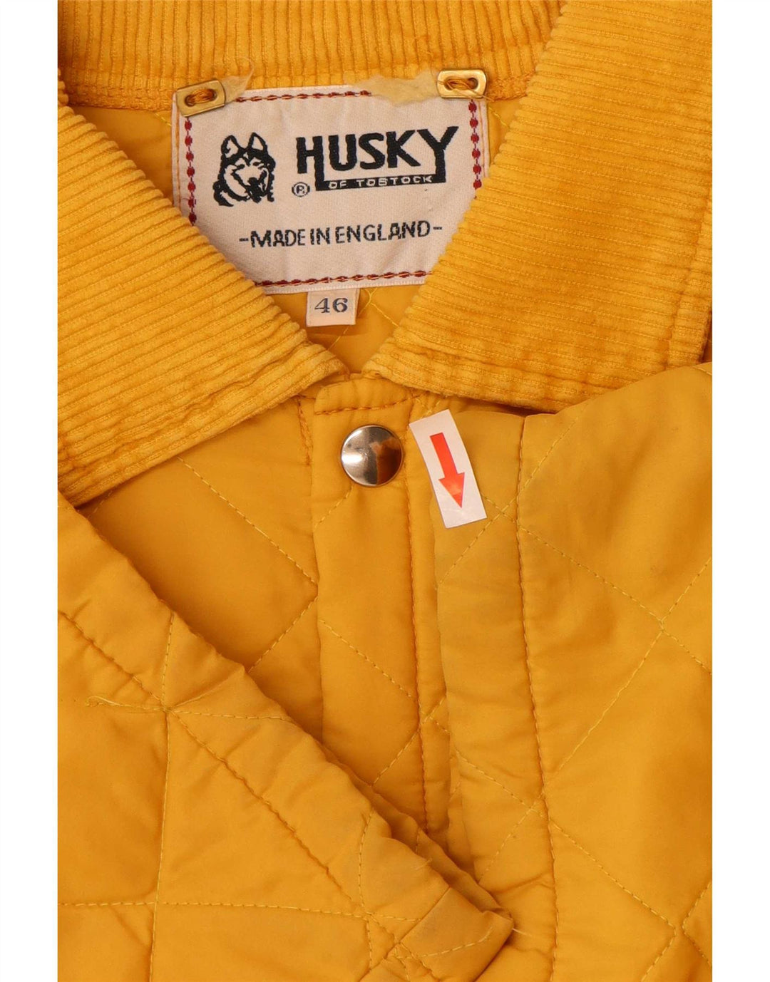 Husky Mens Quilted Jacket UK 46 3XL Yellow Polyamide