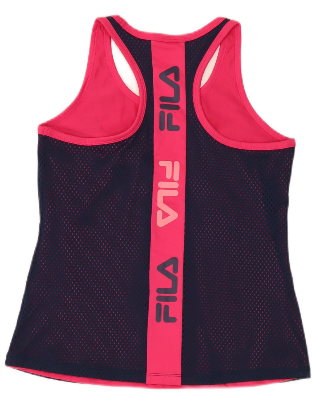 Fila Damen Grafik-Trägershirt UK 12 Medium Marineblau Colourblock Polyester