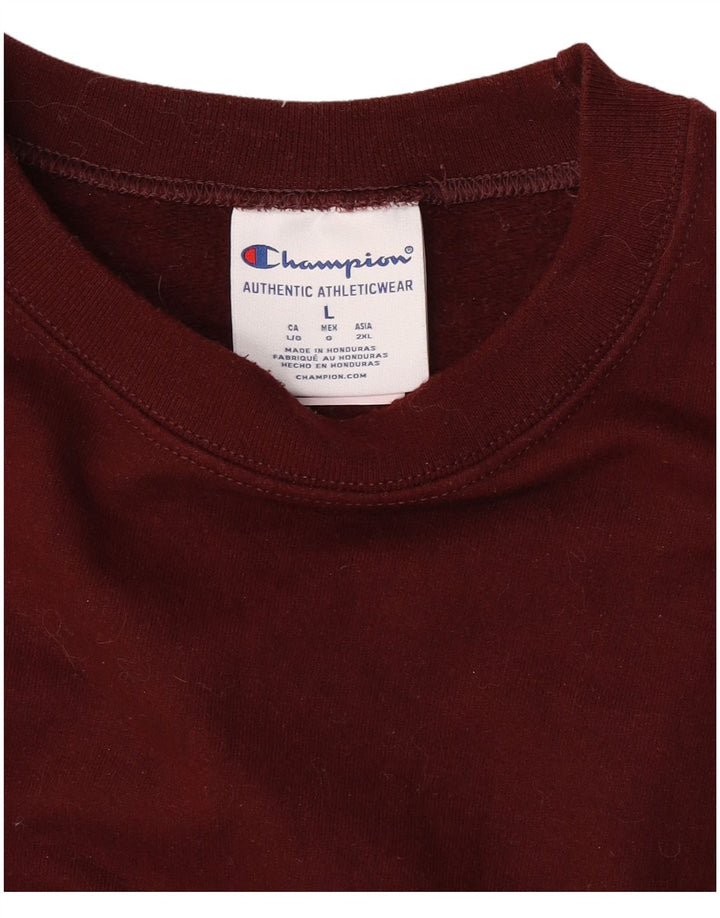 Champion Herre Sweatshirt Jumper Large Bourgogne bomuld