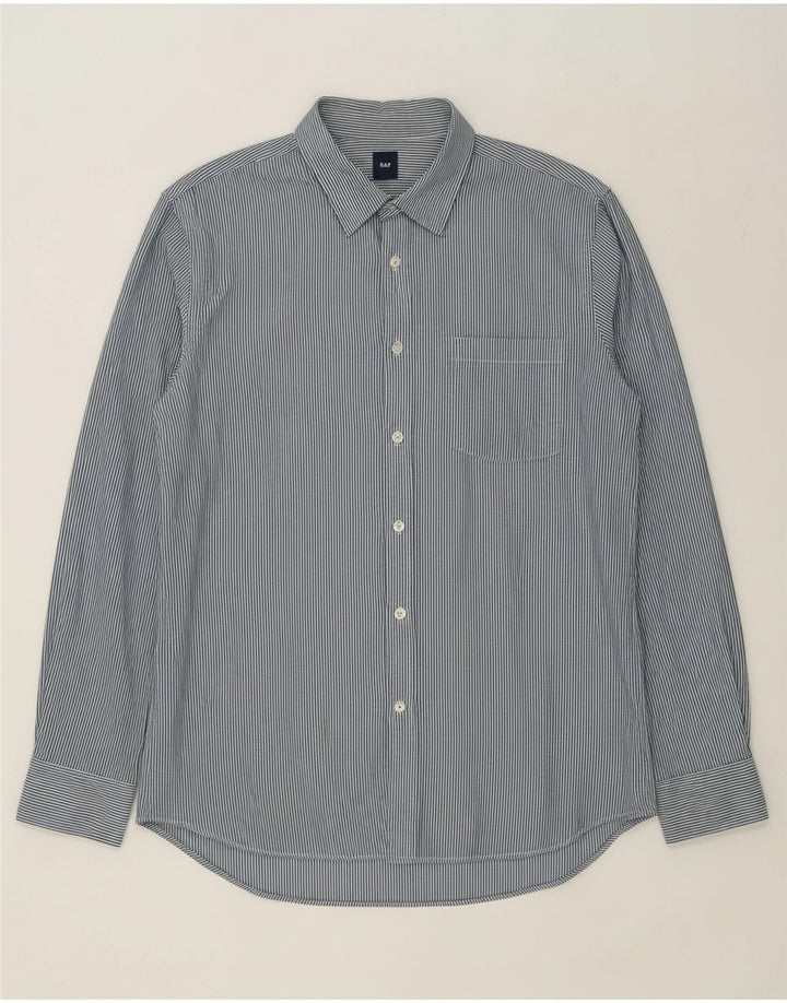 GAP Mens Shirt XL Navy Blue Pinstripe Cotton