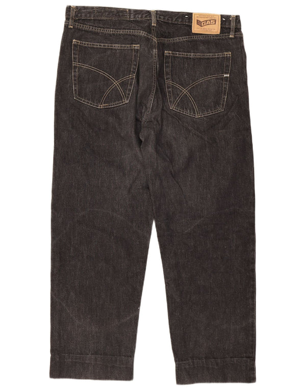 Gas Mens California Straight Jeans W34 L28 Black Cotton