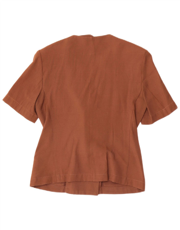 Vintage Womens Double Breasted Blazer Jacket UK 12 Medium Brown