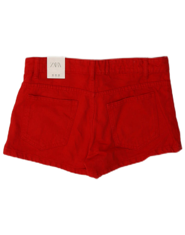 Zara Γυναικείο Casual Σορτς EU 38 Small W28 Κόκκινο βαμβακερό