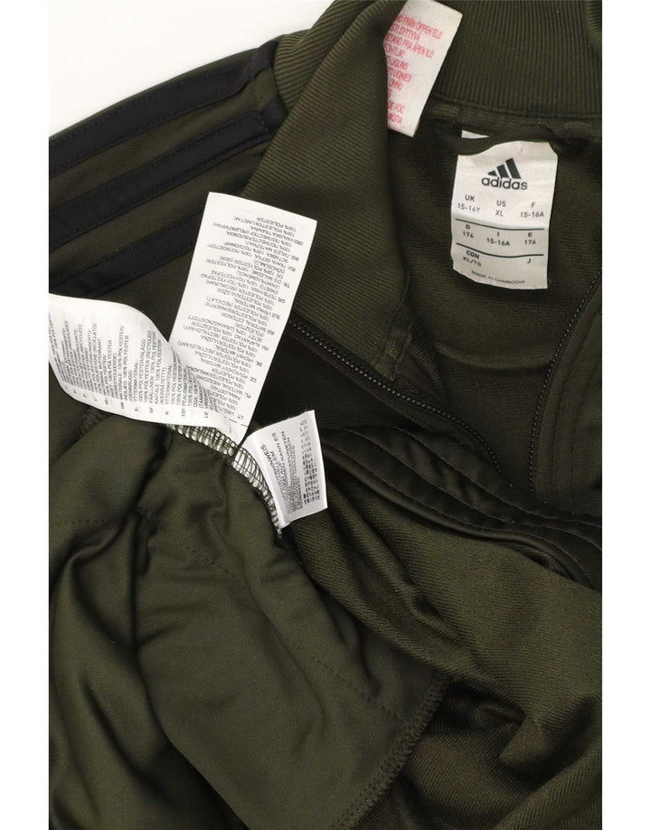 Veste de survêtement Adidas Garçon 15-16 ans Vert Polyester