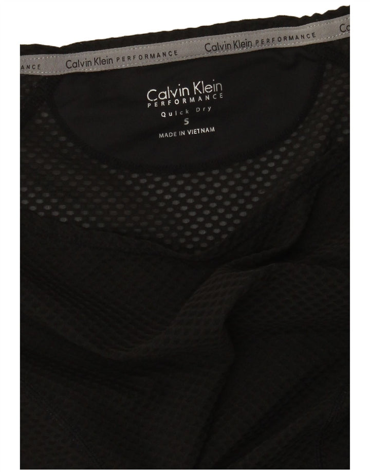 Calvin Klein Damen Übergroßes Top Langarm UK 10 Small Schwarz