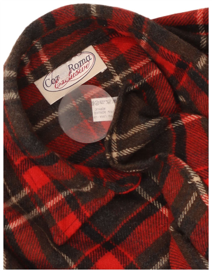 Cămașă de flanel vintage pentru bărbați, lână mare cu carouri roșii