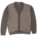 Il Granchio Herren-Strickjacke, IT 50, mittelgrau gefleckte Wolle