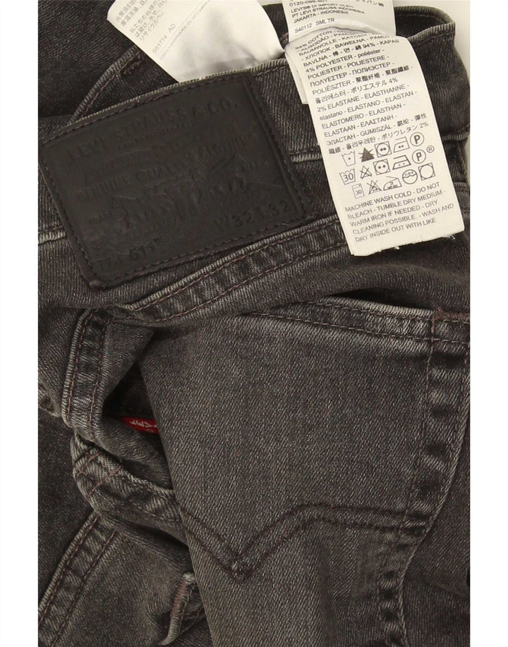 Levi's Hombre 511 Slim Jeans W32 L32 Algodón Negro