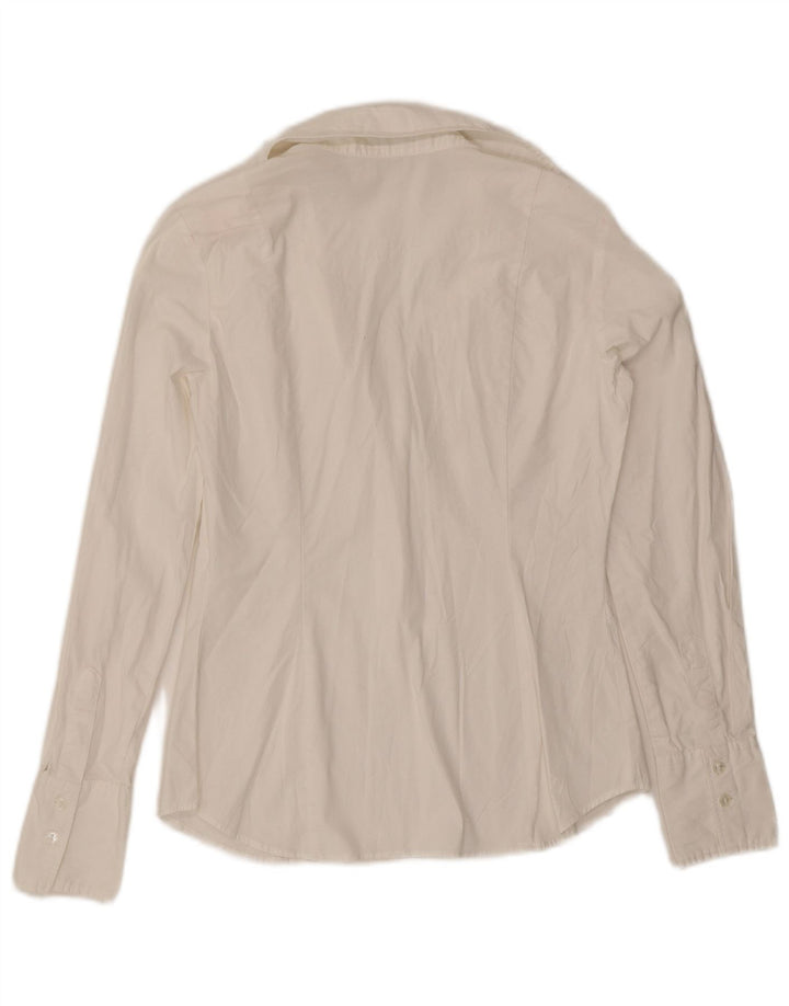 Benetton Chemise Pull Femme UK 10 Small Blanc