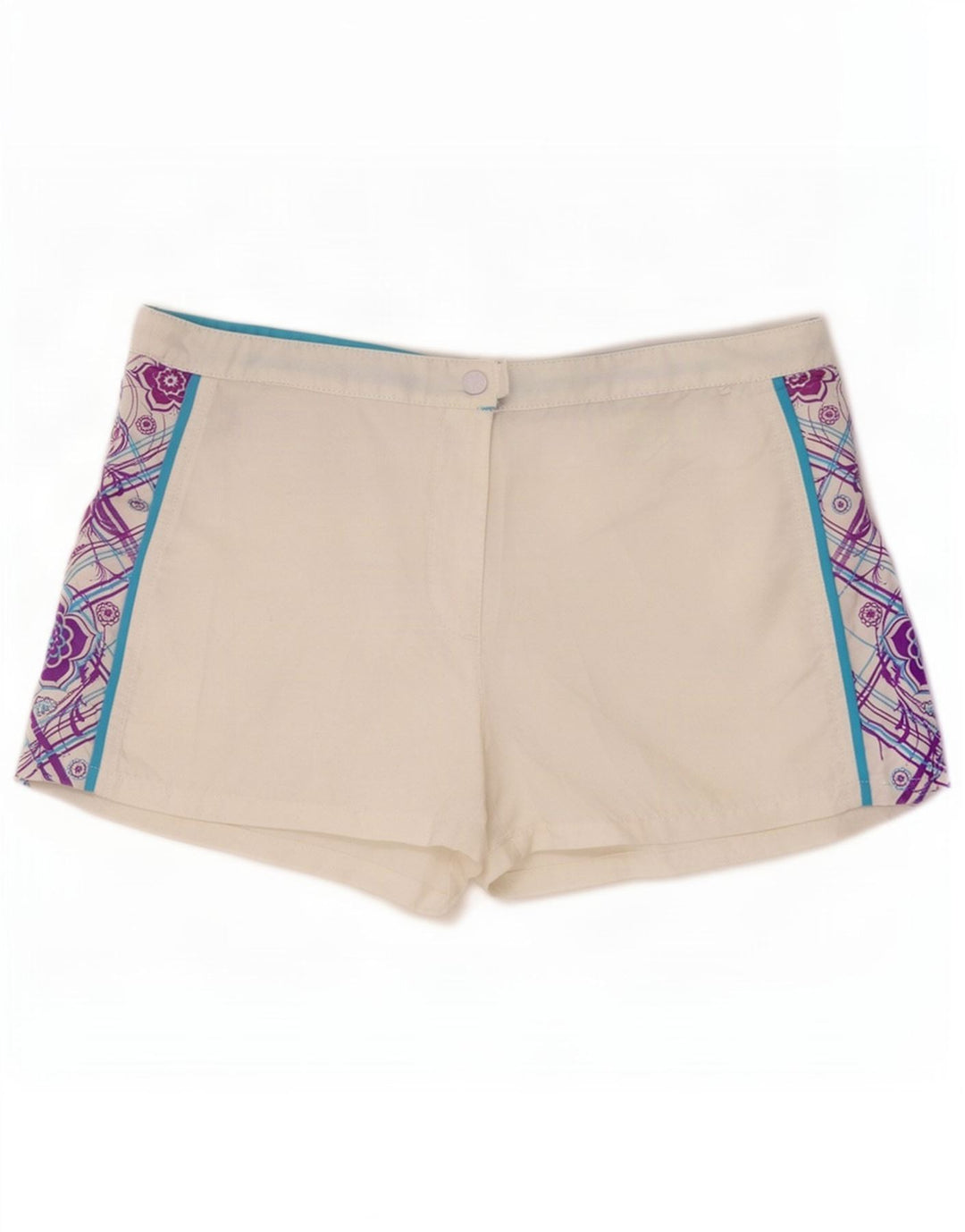 Brugi Womens Shorts Small W27 White Geometric Polyester