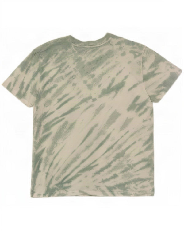 Zara Dame Oversized T-Shirt Top UK 10 Small Green Tie Dye Bomuld
