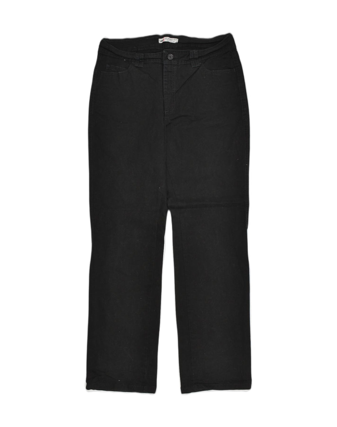 LEE Womens Classic Fit Straight Casual Trousers US 12 Large W30 L30  Black | Vintage Lee | Thrift | Second-Hand Lee | Used Clothing | Messina Hembry 