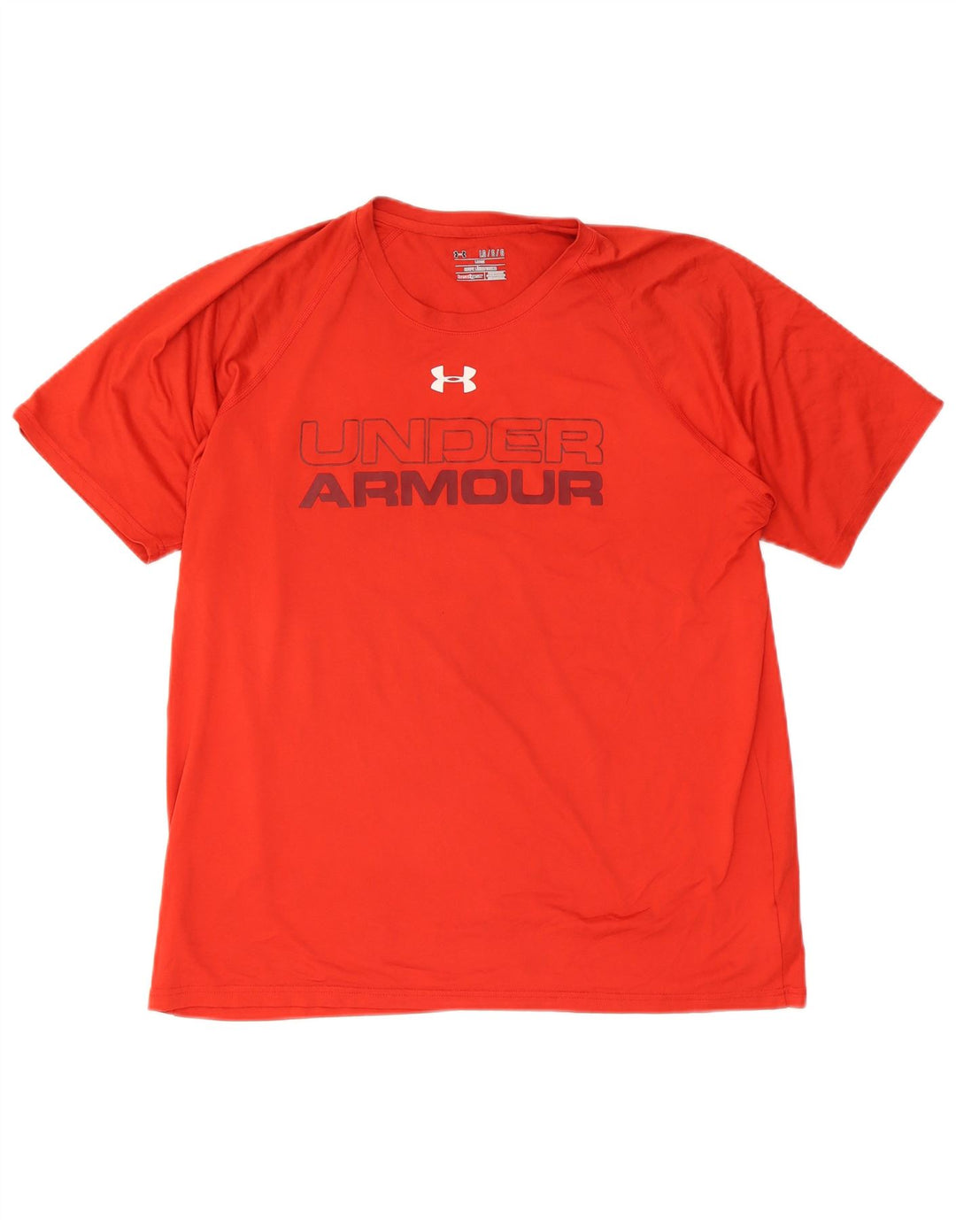 Under Armour Mens Heat Gear Graphic T-Shirt Top Large Red Polyester