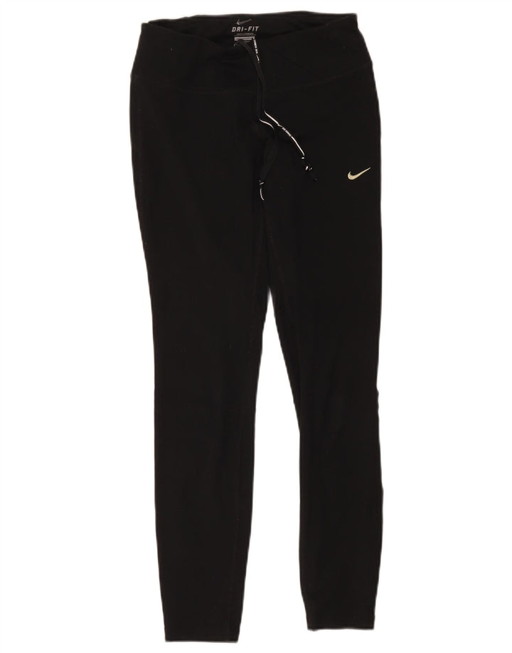 Nike Womens Dri Fit Leggings UK 6 XS Black Polyester