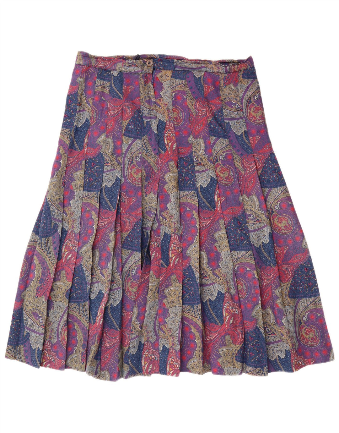Vintage Womens Pleated Skirt W32 Large Multicoloured Paisley
