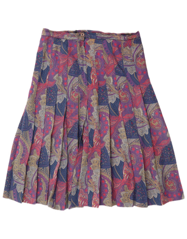 Vintage Womens Pleated Skirt W32 Large Multicoloured Paisley
