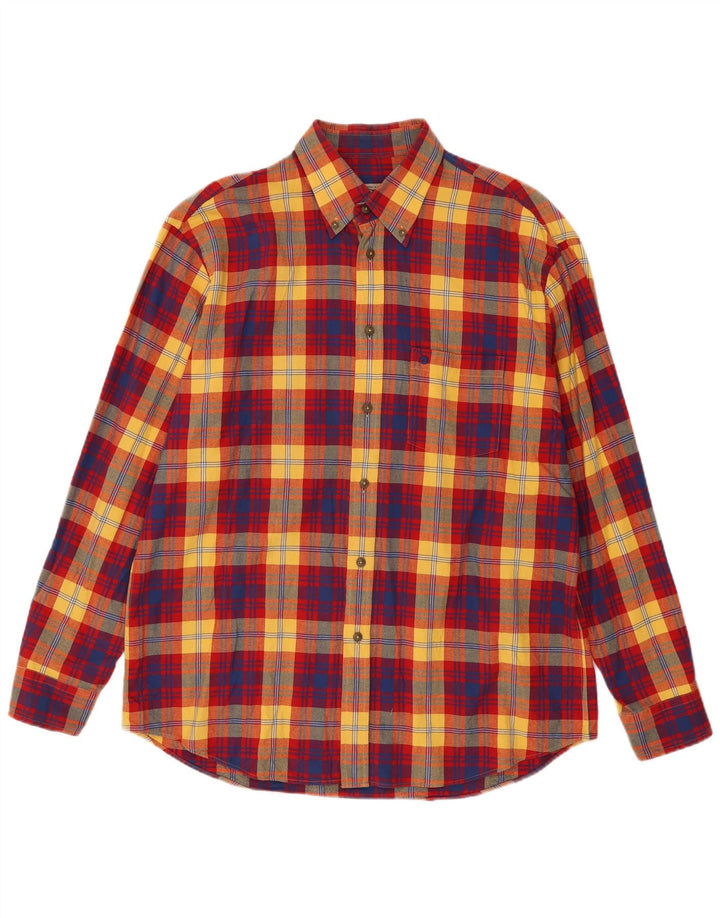 Einhorn Mens Flannel Shirt Size 41/42 Large Red Check Cotton