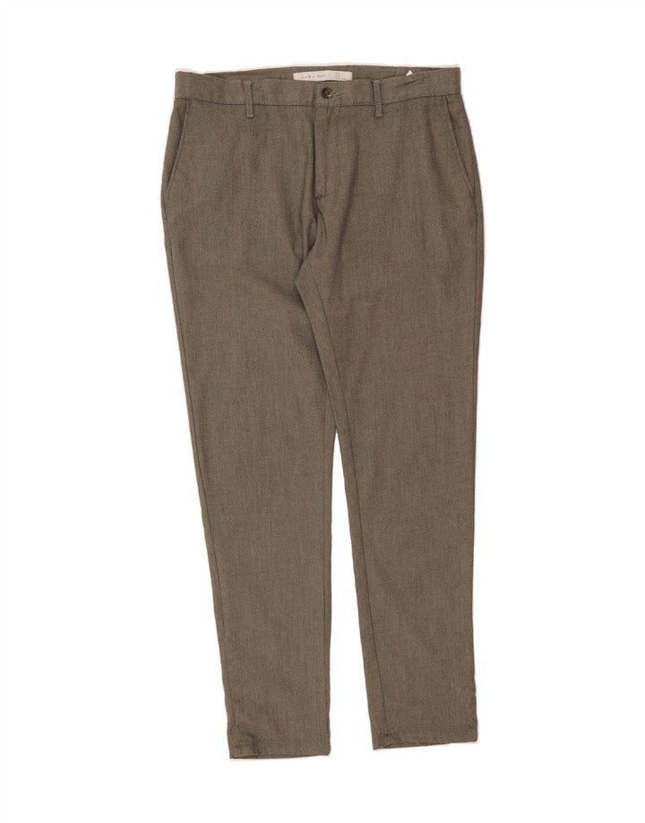 ZARA Mens Slim Casual Trousers EU 42 Large W32 L32 Grey Polyester Vintage Zara and Second-Hand Zara from Messina Hembry 
