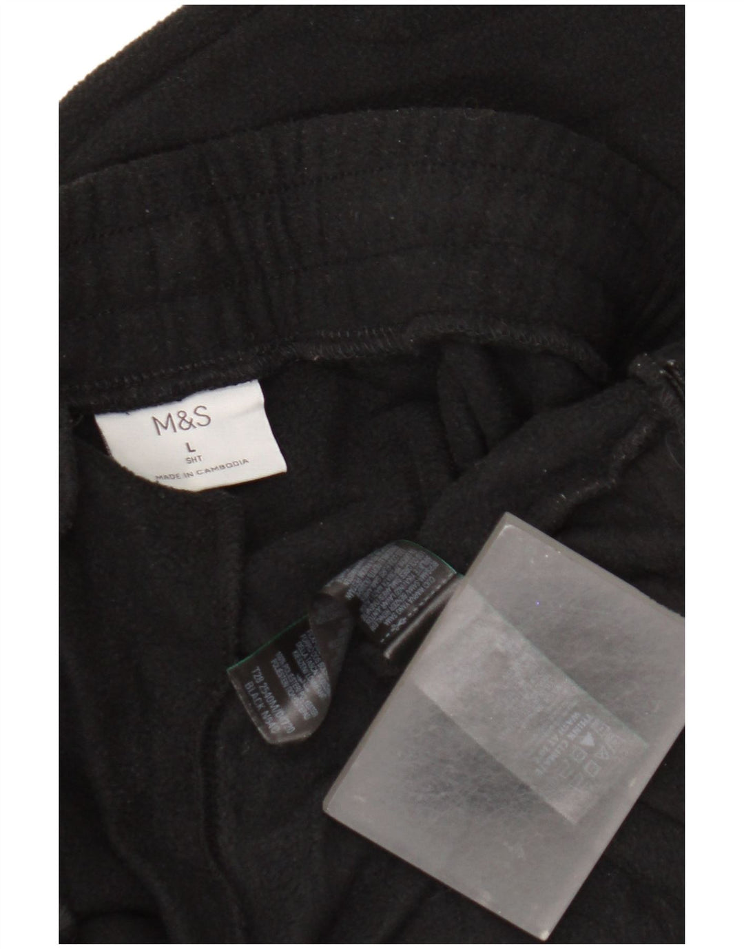 Marks & Spencer - Pantalón de chándal de forro polar para hombre, talla grande, poliéster negro