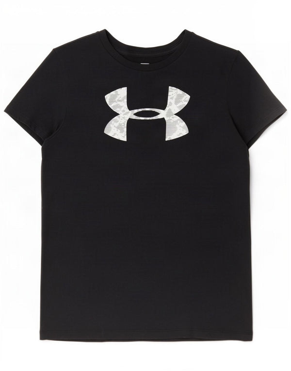 Under Armour Womens Graphic T-Shirt Top UK 14 Medium Black Cotton