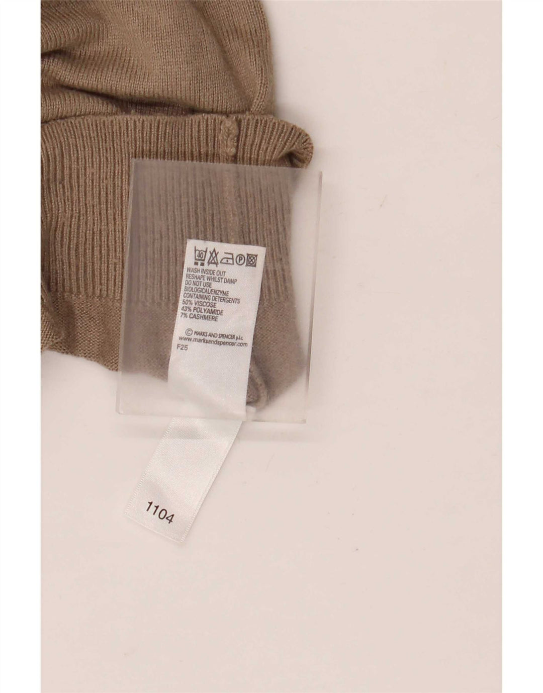 Marks & Spencer Pull col V pour homme en viscose marron Taille L