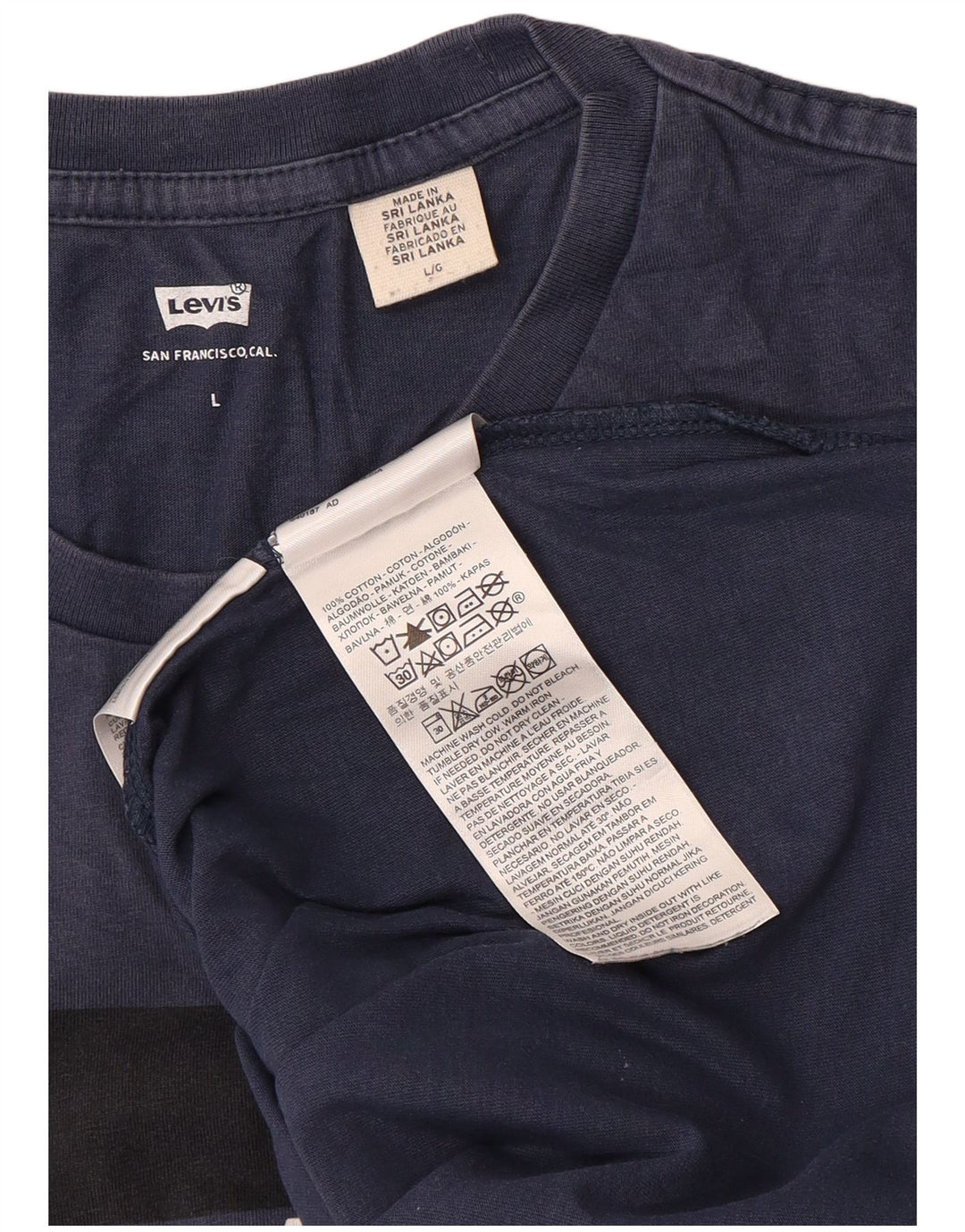 Levi's Mens Graphic T-Shirt Top Large Navy Blue Cotton