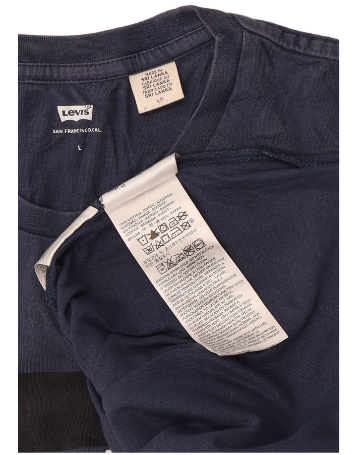 Levi's Mens Graphic T-Shirt Top Large Navy Blue Cotton