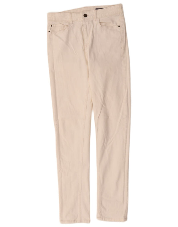 Marks & Spencer Damen The Lily Slim Jeans UK 10 Small W28 L30 Weiße Baumwolle