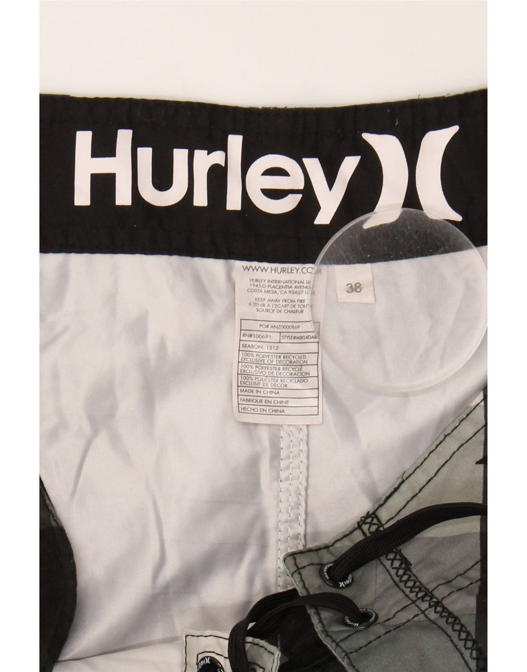 HURLEY Mens Graphic Swimming Shorts XL Grey Check