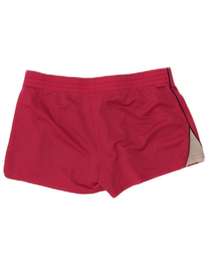 REEBOK Womens Sport Shorts UK 14 Medium  Pink Colourblock Polyester