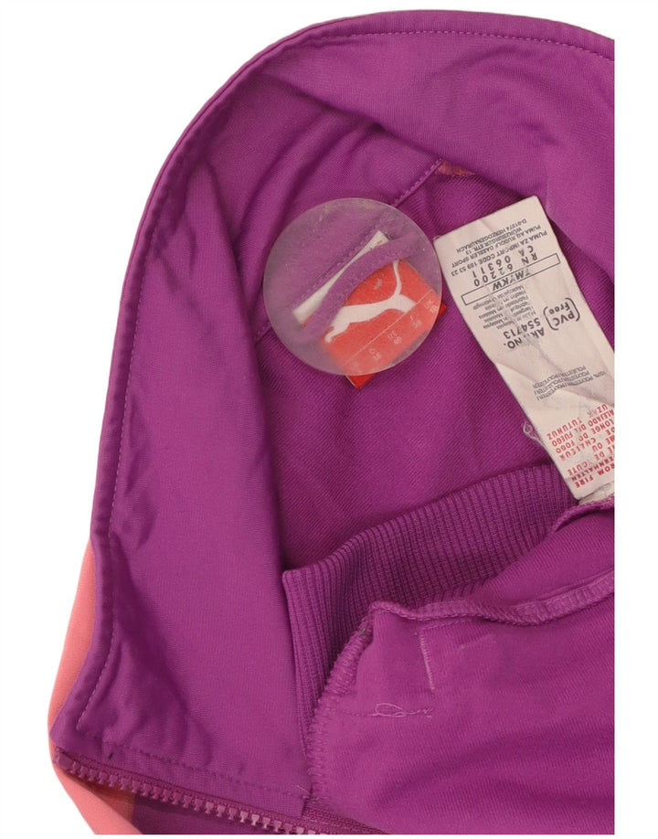 Puma Womens Tracksuit Top Jacket UK 10 Small  Purple Colourblock Polyester