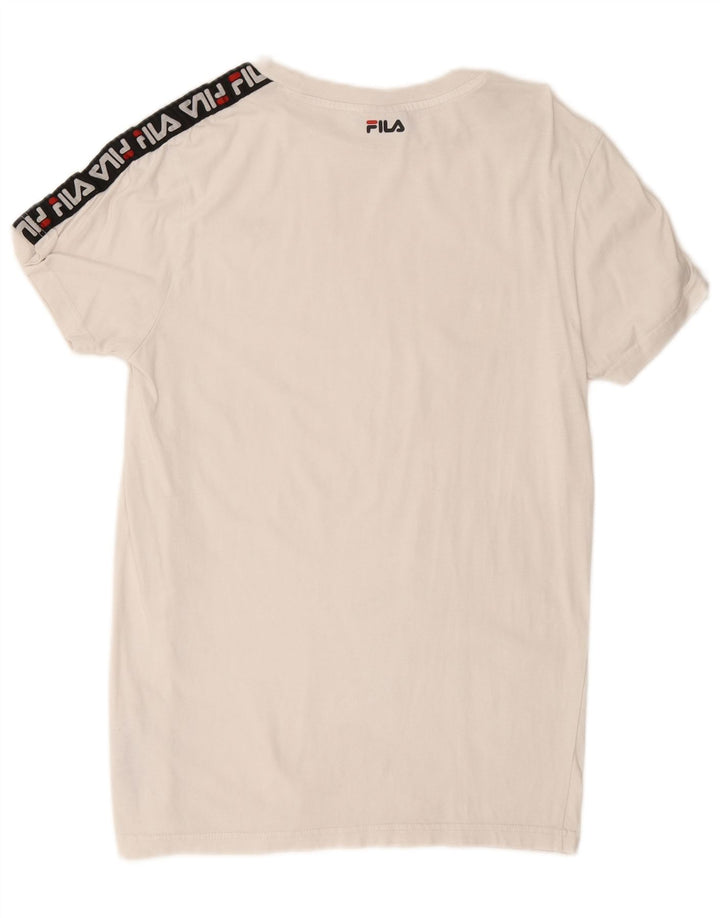 T-shirt grafica da uomo Fila Top in cotone bianco medio