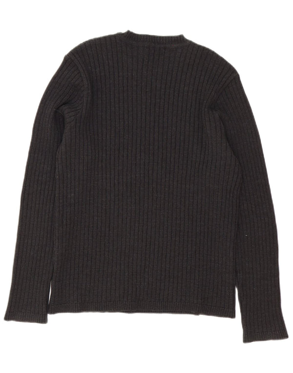 Męski sweter z okrągłym dekoltem Zara, średnioszary, wełniany