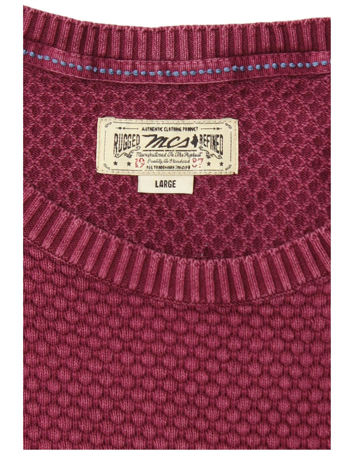 Marlboro Classics Mens Crew Neck Jumper Sweater Large Burgundy