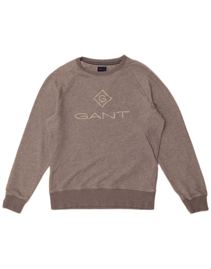 Gant Felpa grafica da uomo Maglione grande cotone chiazzato grigio