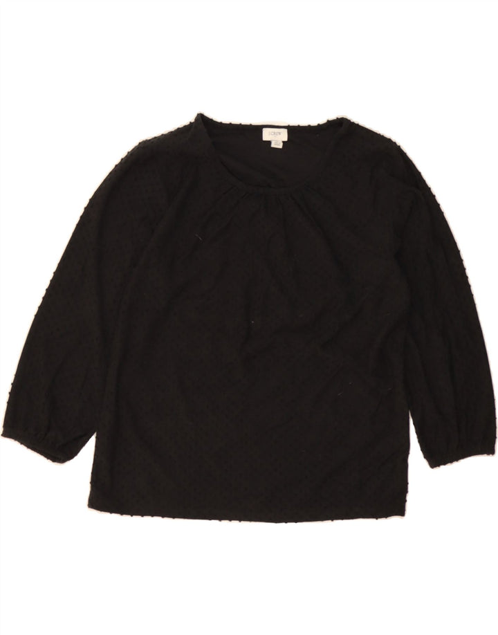 J. CREW Womens 3/4 Sleeve Blouse Top UK 10 Small Black Polyester Vintage J. Crew and Second-Hand J. Crew from Messina Hembry 