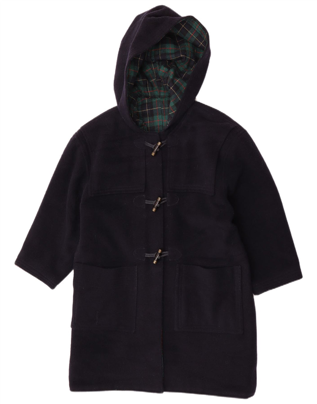Vintage Womens Hooded Duffle Coat UK 16 Large Navy Blue