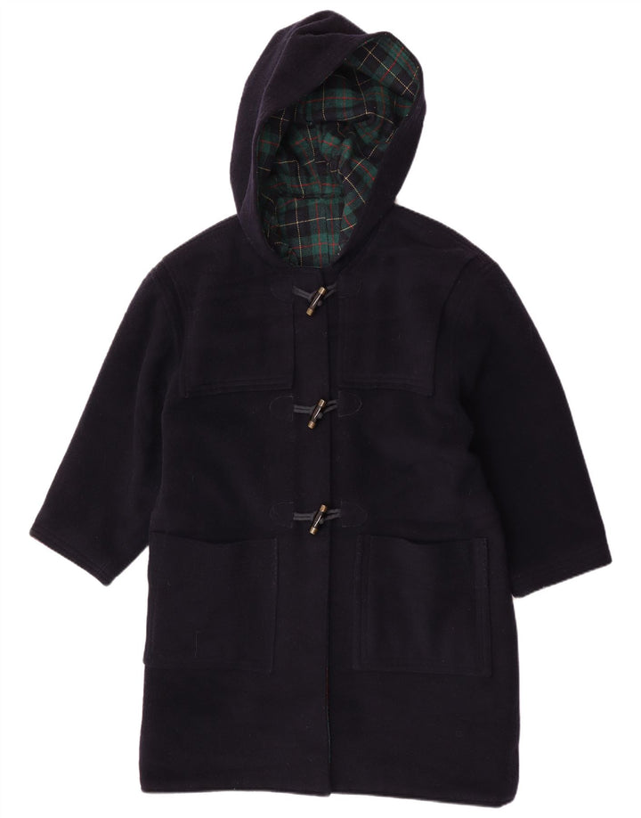 Vintage Womens Hooded Duffle Coat UK 16 Large Navy Blue