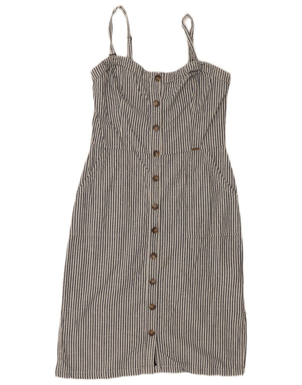 Superdry Γυναικείο Sundress UK 10 Small Navy Blue Pinstripe Cotton