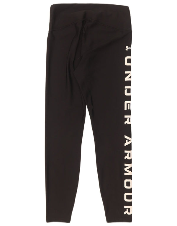 Under Armour Womens Heat Gear Graphic Leggings UK 12 Medium Black