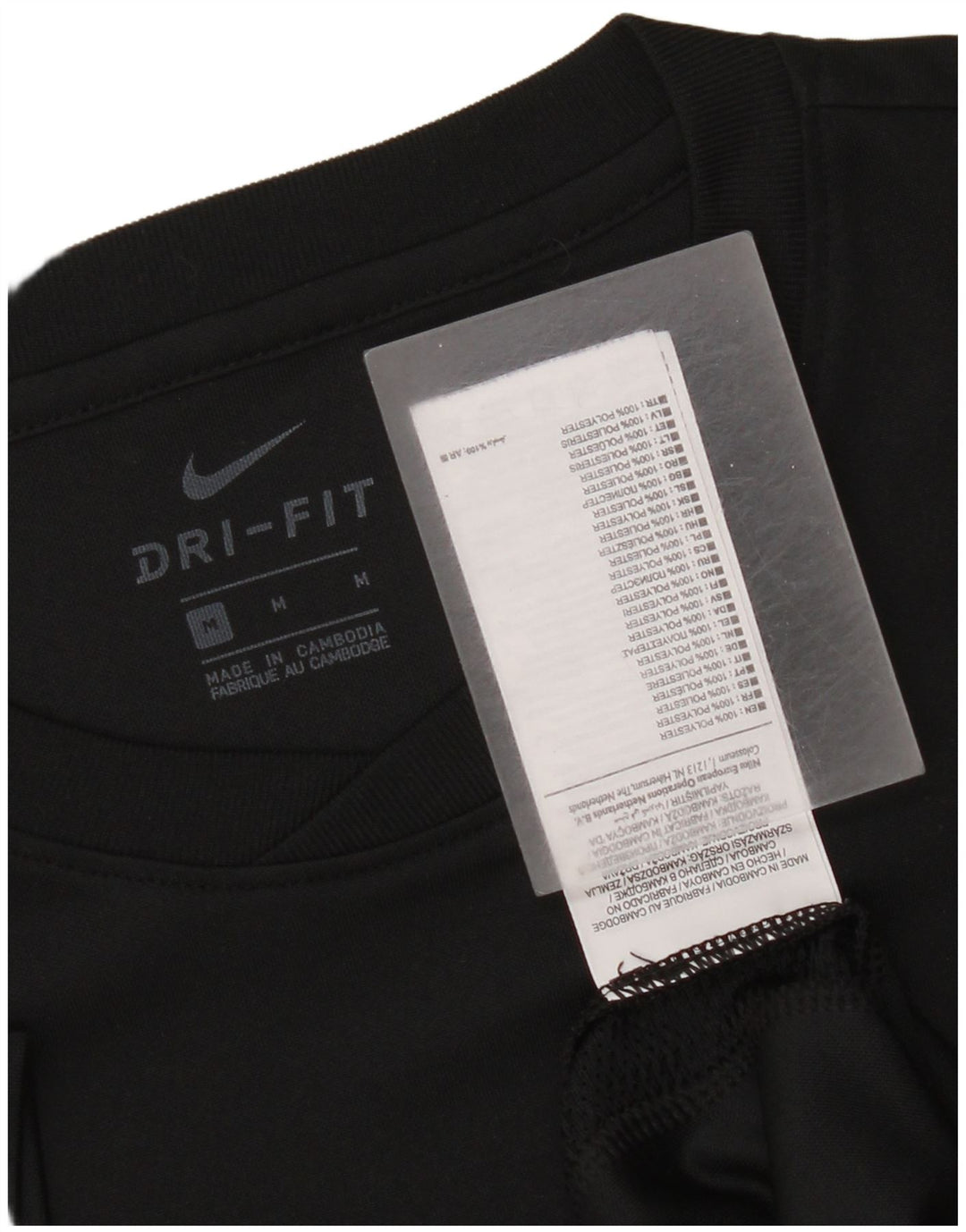Nike Mens Dri Fit T-Shirt Top Medium Black Polyester