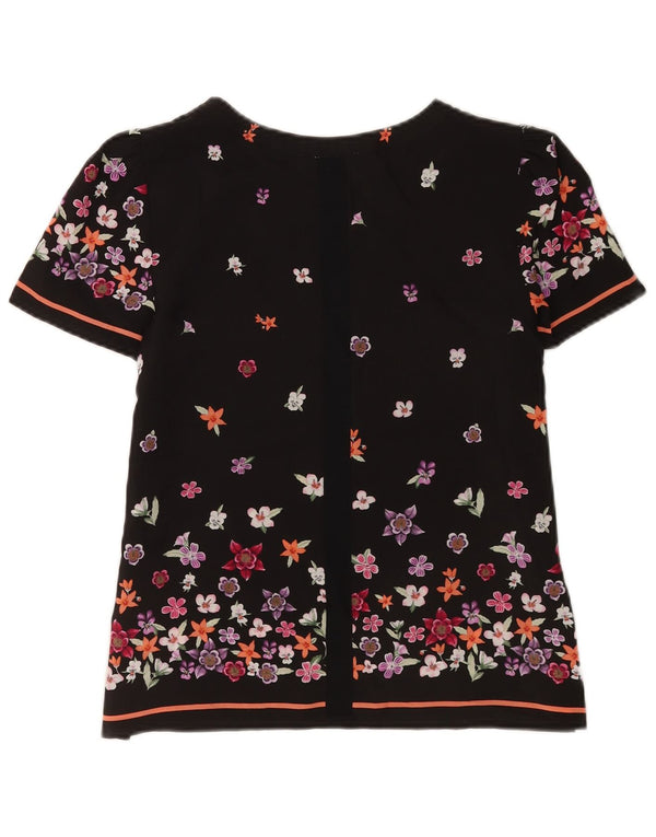 Γυναικεία μπλούζα Oasis Top UK 10 Small Black Floral Polyester