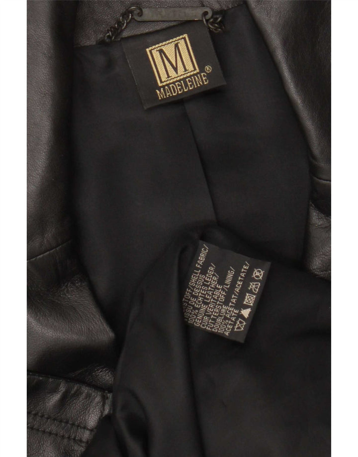 Madeleine Womens Leather Coat UK 10 Small Black Leather