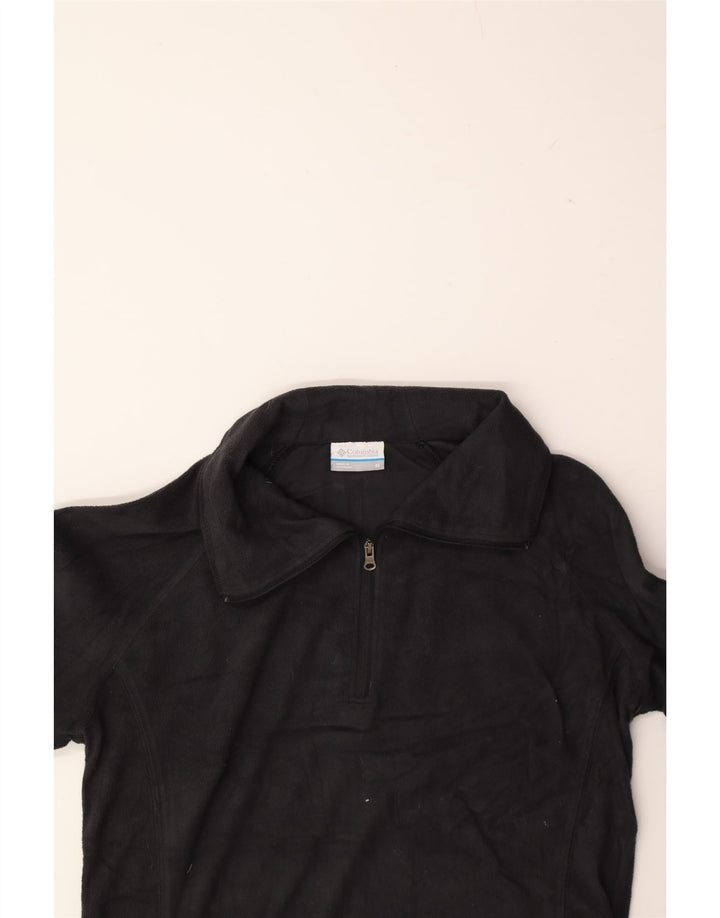 COLUMBIA Womens Zip Neck Fleece Jumper UK 14 Medium Black Polyester Vintage Columbia and Second-Hand Columbia from Messina Hembry 