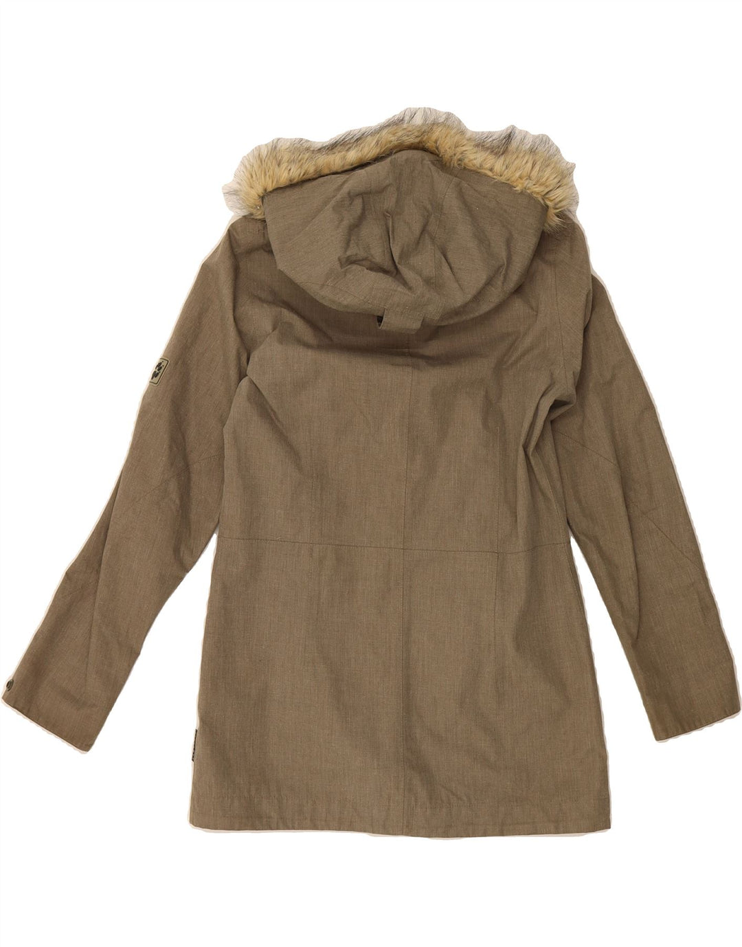 JACK WOLFSKIN Womens Hooded Windbreaker Jacket UK 8 Small Khaki Polyester Vintage Jack Wolfskin and Second-Hand Jack Wolfskin from Messina Hembry 