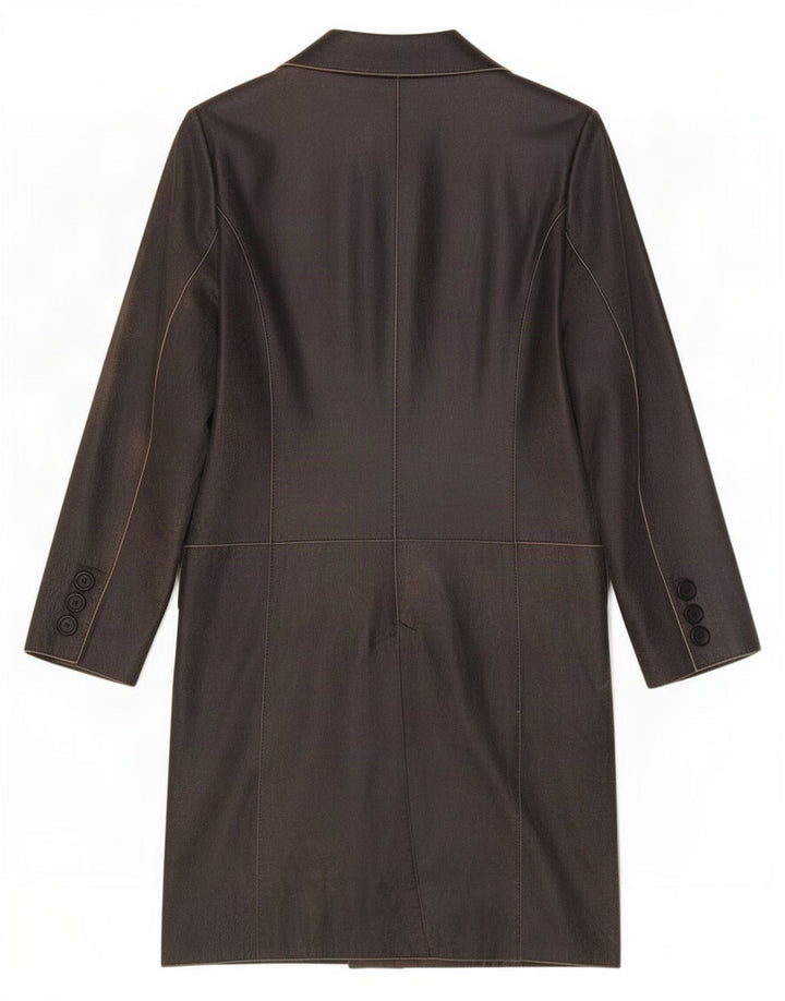 Abrigo de cuero vintage para mujer IT 42 Medio Negro