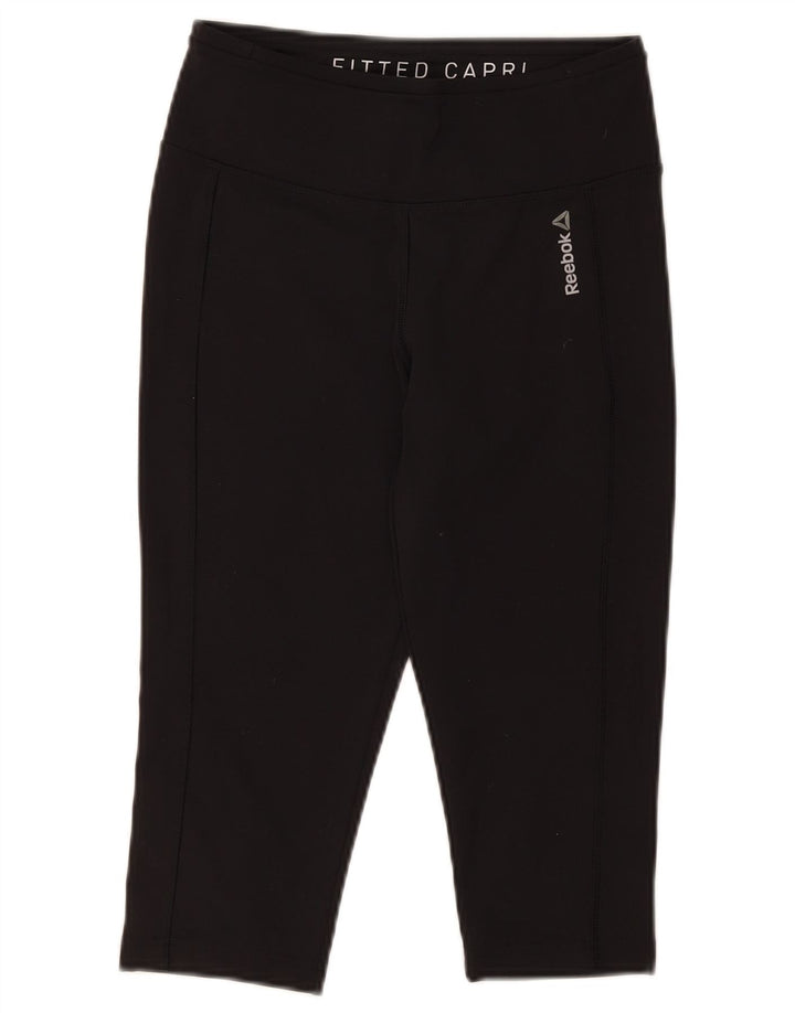 Reebok Womens Capri Leggings UK 8/10 Small  Black Polyester