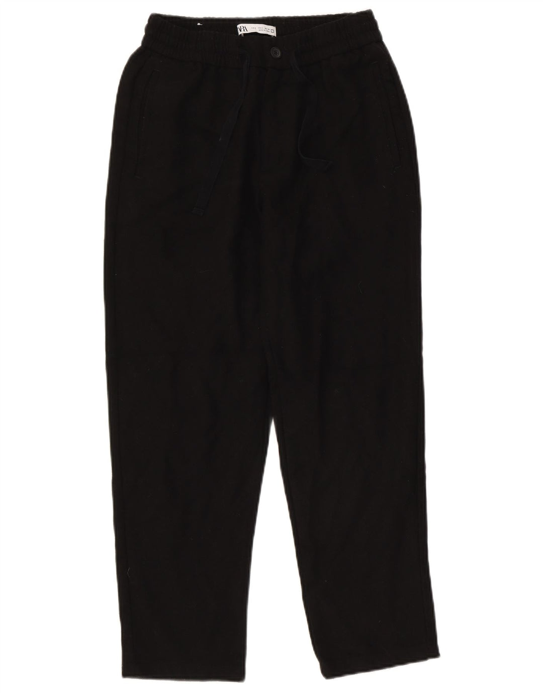 Zara Mens Tapered Chino Trousers Small W30 L26 Black Polyester