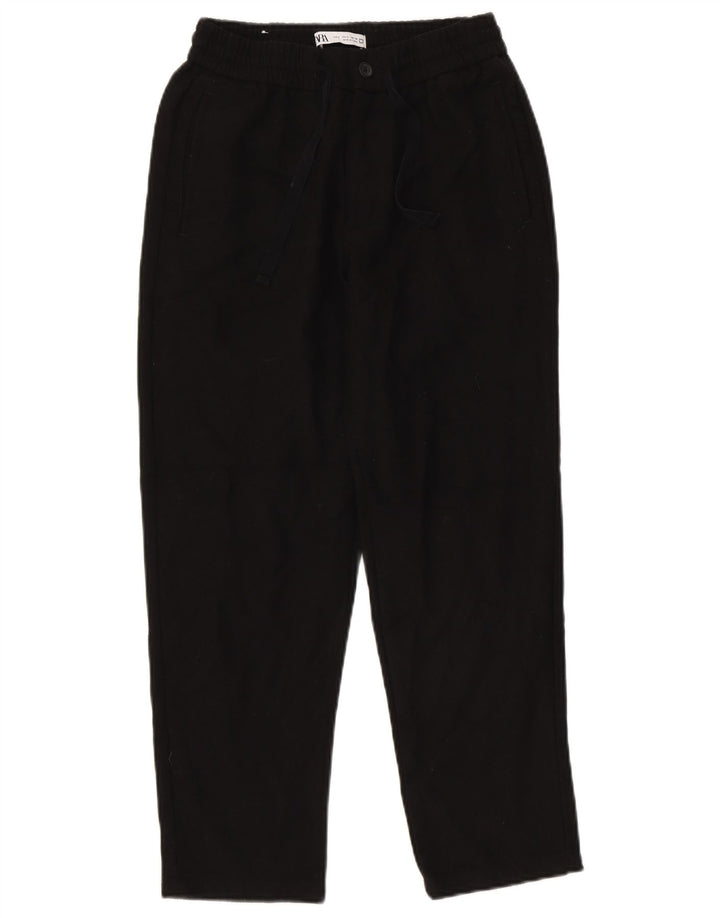 Zara Mens Tapered Chino Trousers Small W30 L26 Black Polyester