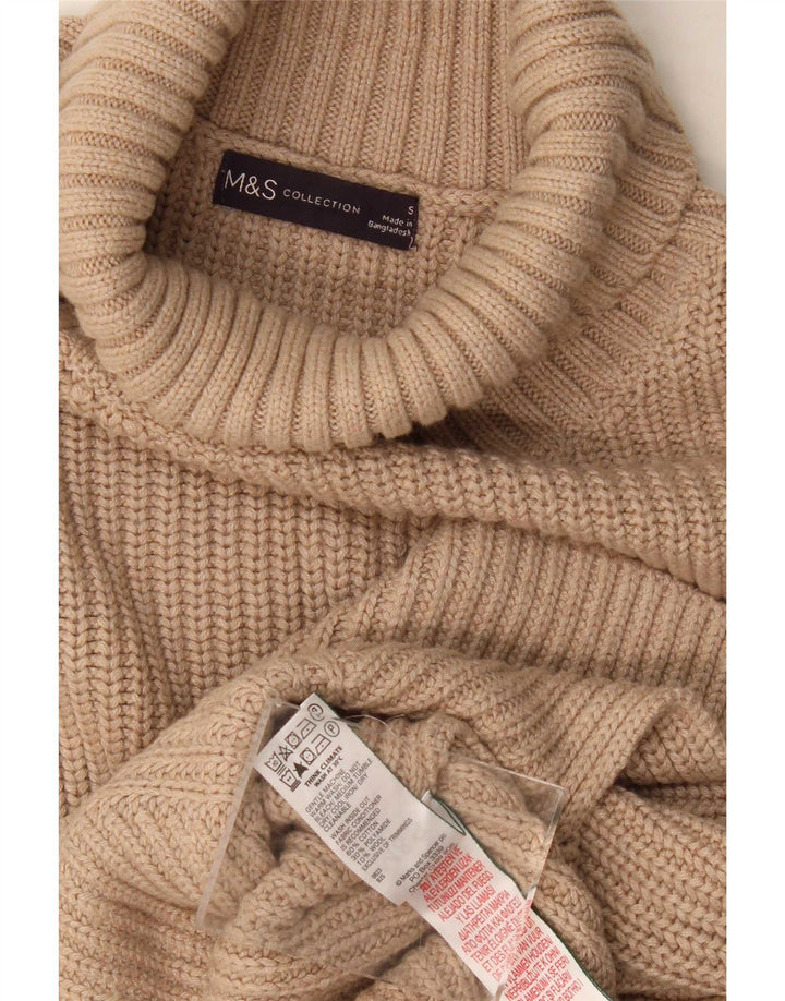 Marks & Spencer Womens Longline Oversized Vest Tank Top UK 10 Small Beige